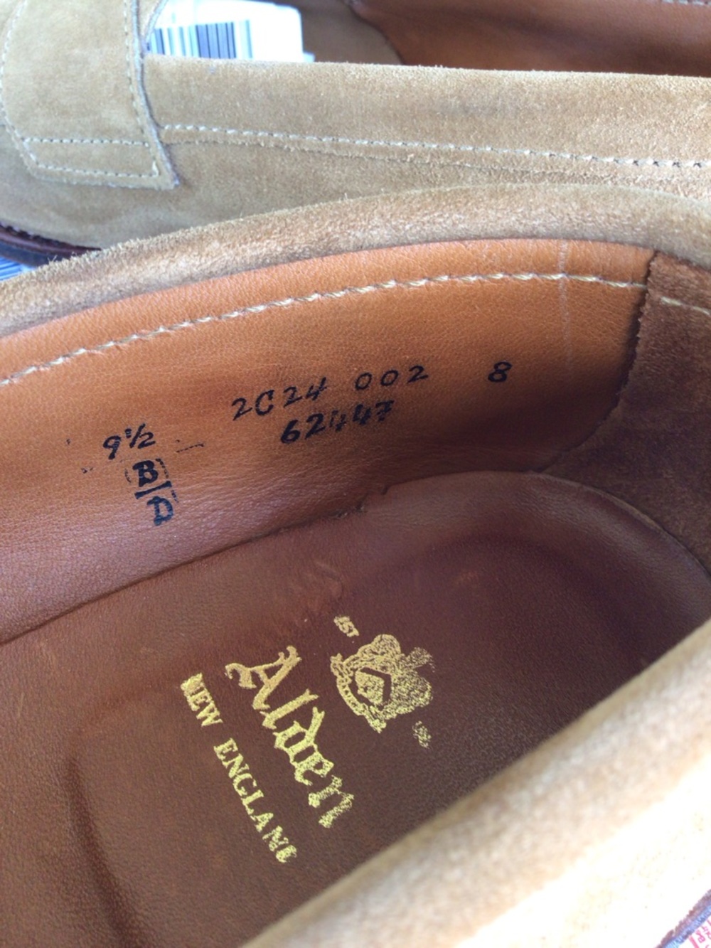 Alden used conditions suede loafers 9.5/D minimal usage - Picture 9 of 16